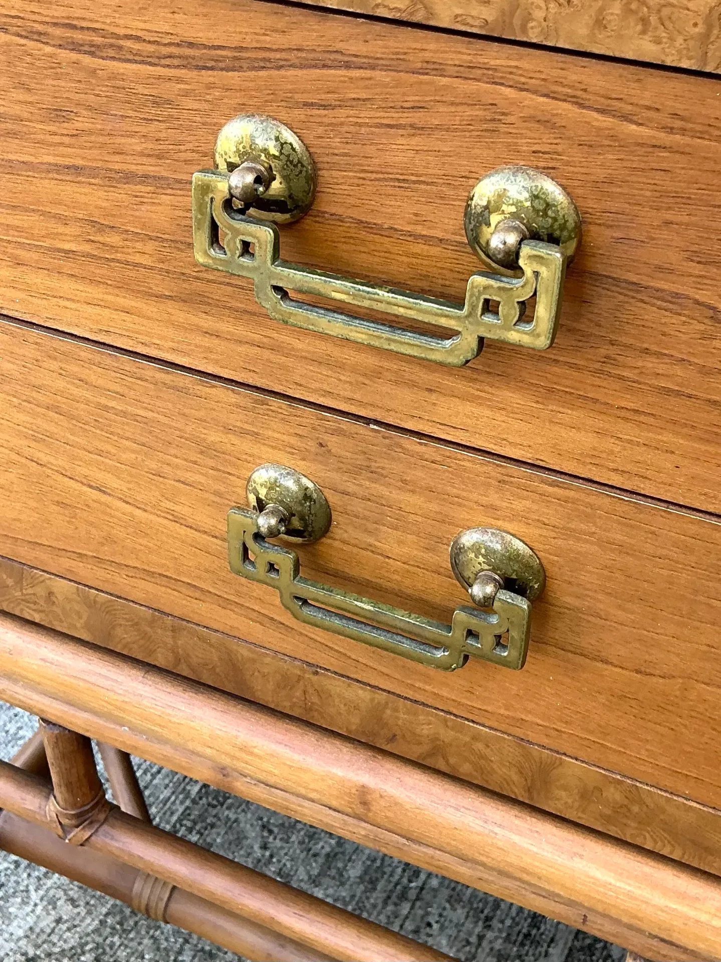 Vintage Ficks Reed Rattan and Wood Sideboard — additional photo 3