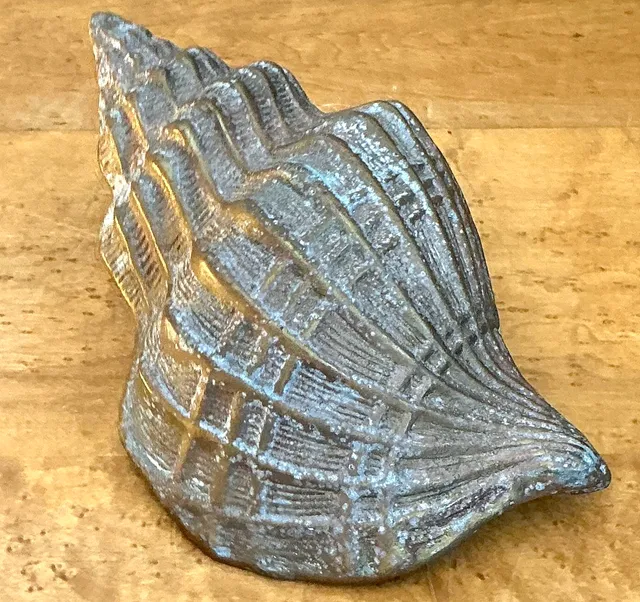 Vintage Patinated Brass Conch Shell — additional photo 5