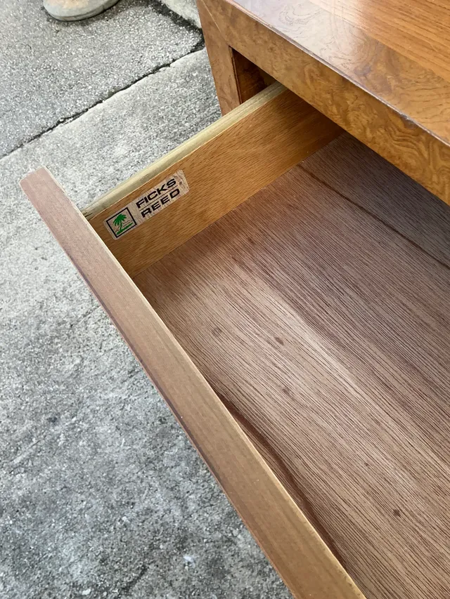 Vintage Ficks Reed Rattan and Wood Sideboard — additional photo 4