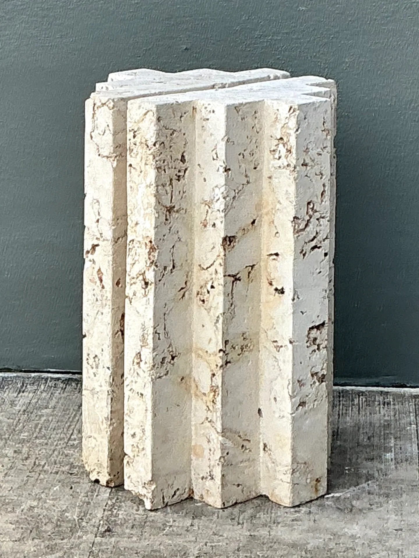 Vintage Coquina Stone Table Pedestal - Set Of 2 — additional photo 6