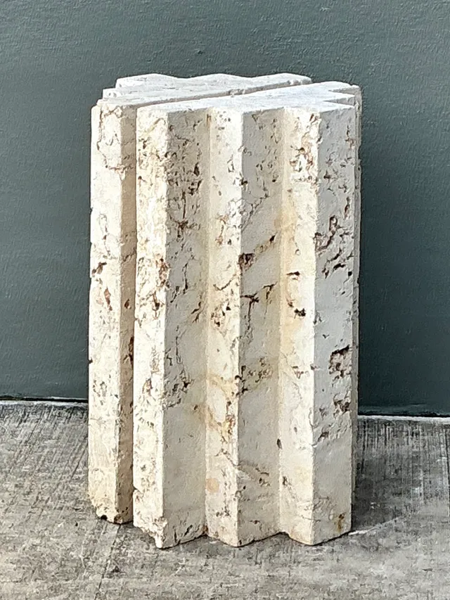 Vintage Coquina Stone Table Pedestal - Set Of 2 — additional photo 6
