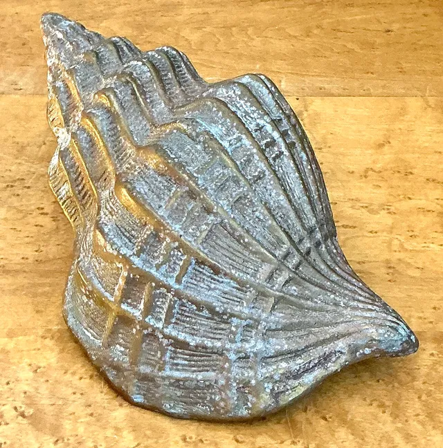 Vintage Patinated Brass Conch Shell — additional photo 7