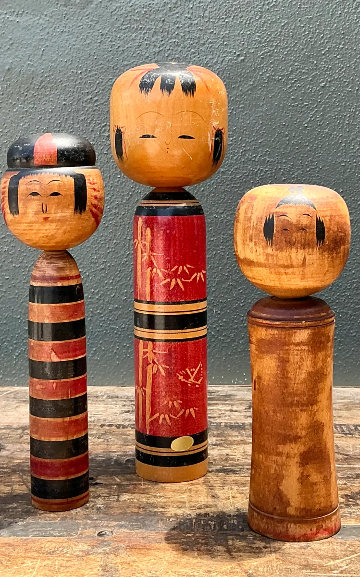 Vintage Japanese Kokeshi Dolls - Set of Three — additional photo 8