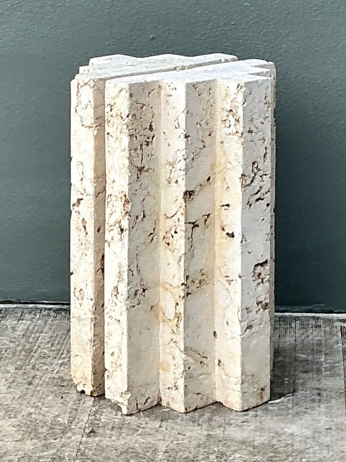 Vintage Coquina Stone Table Pedestal - Set Of 2 — additional photo 1