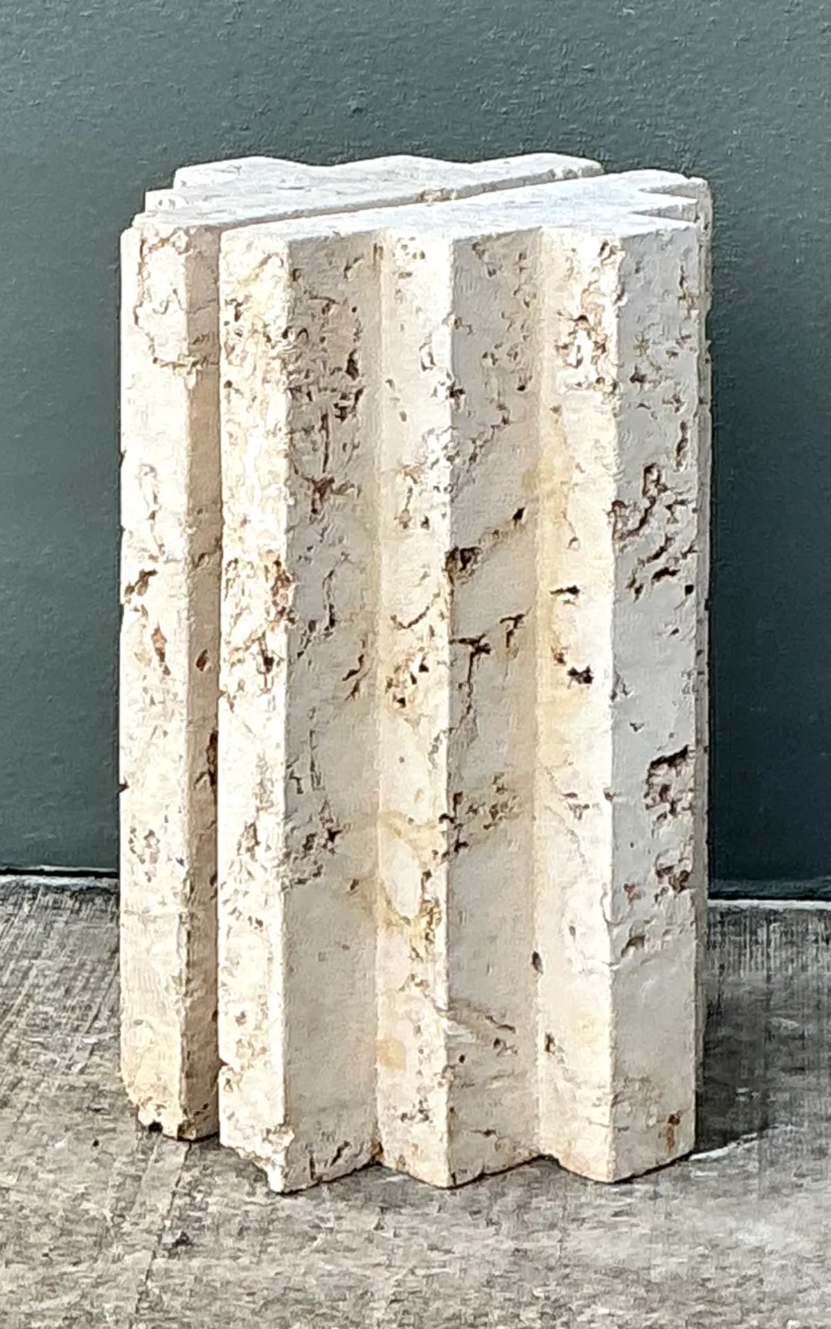Vintage Coquina Stone Table Pedestal - Set Of 2