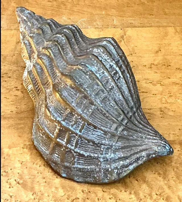 Vintage Patinated Brass Conch Shell — additional photo 3