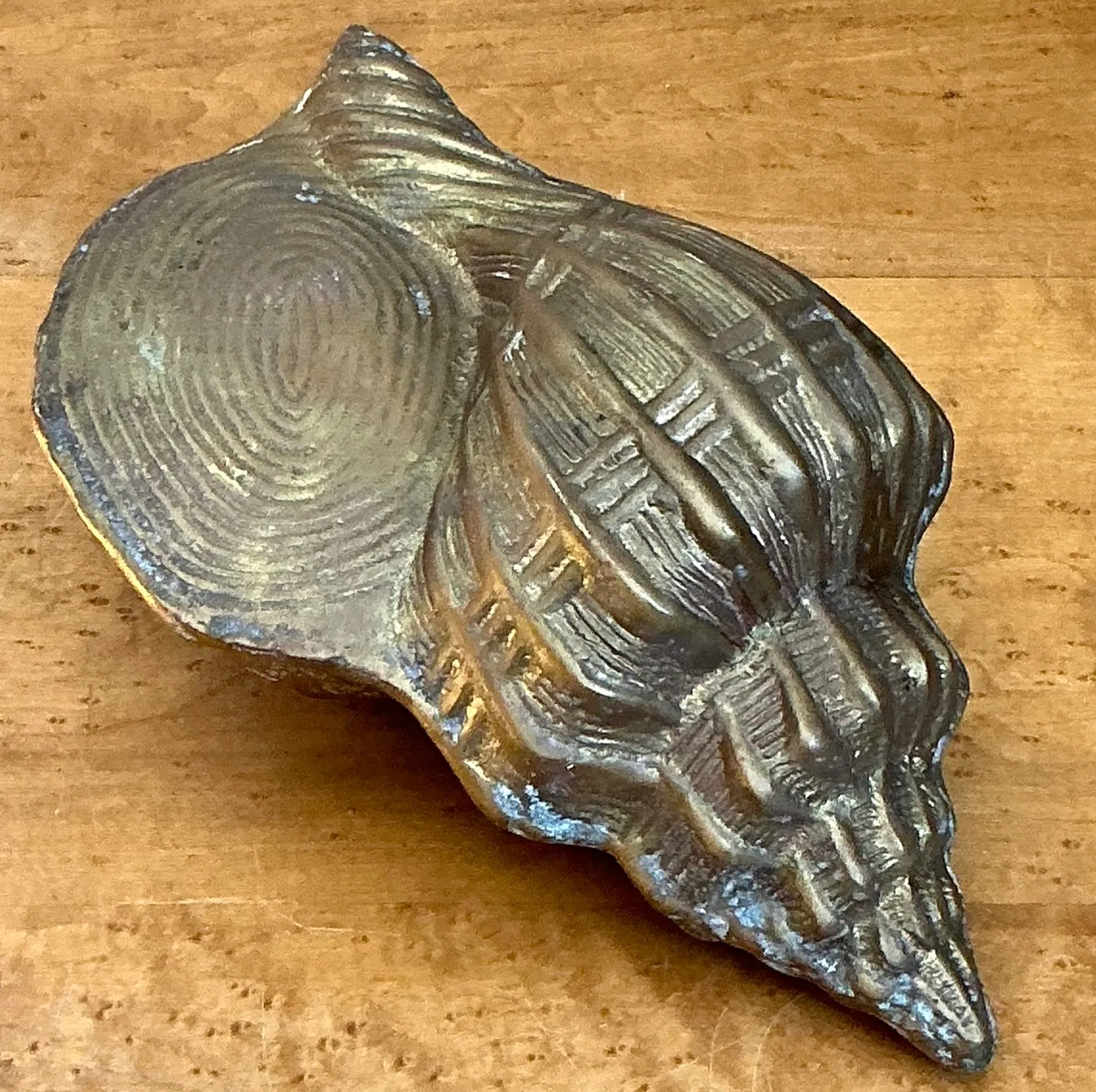 Vintage Patinated Brass Conch Shell — additional photo 4