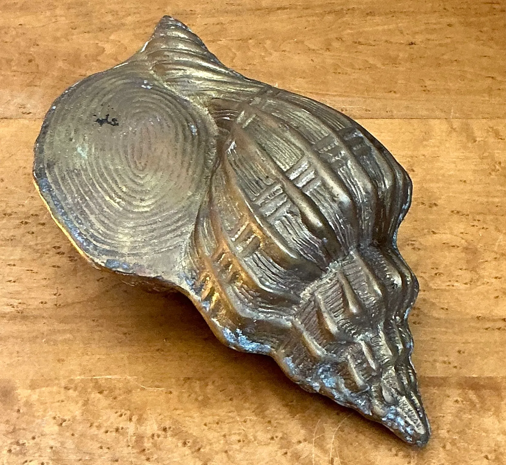 Vintage Patinated Brass Conch Shell — additional photo 8