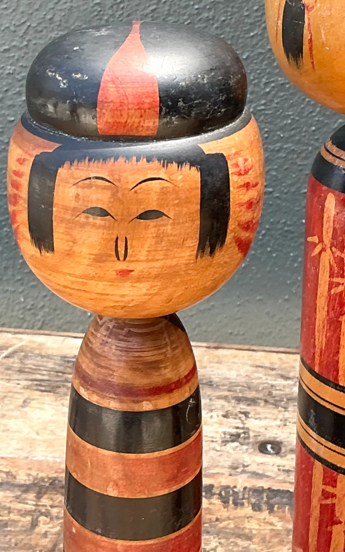 Vintage Japanese Kokeshi Dolls - Set of Three — additional photo 1