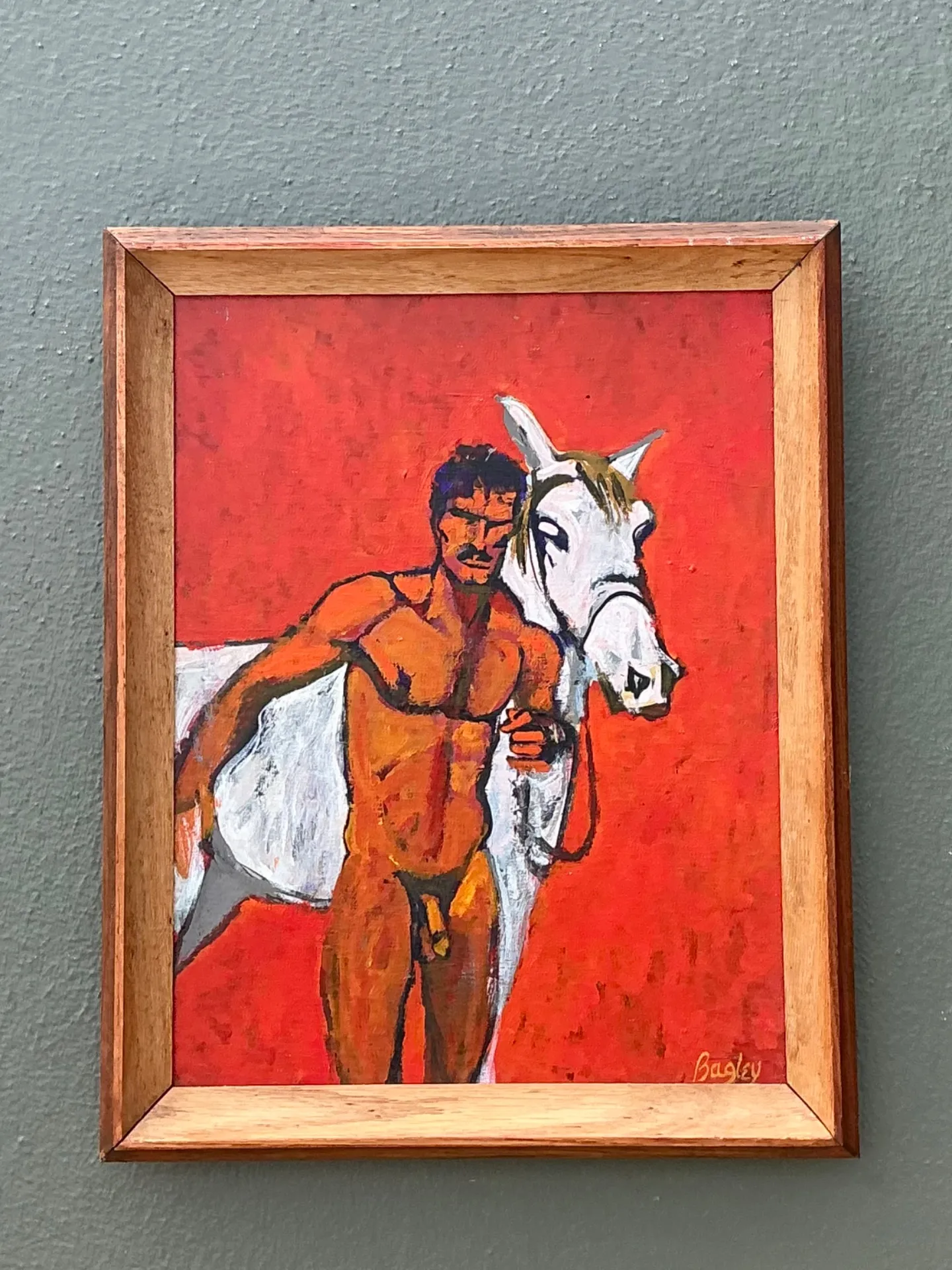 Vintage Original Painting Of Male Nude On Board — additional photo 6