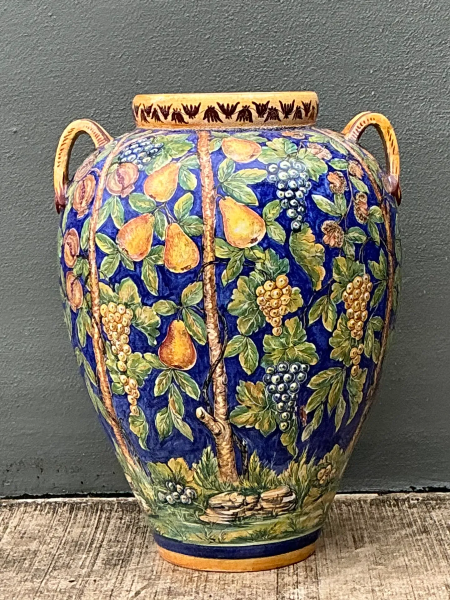 Vintage Italian Hand-Painted Ceramic Vase — additional photo 2