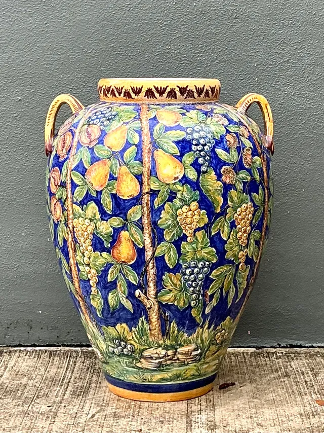 Vintage Italian Hand-Painted Ceramic Vase — additional photo 1