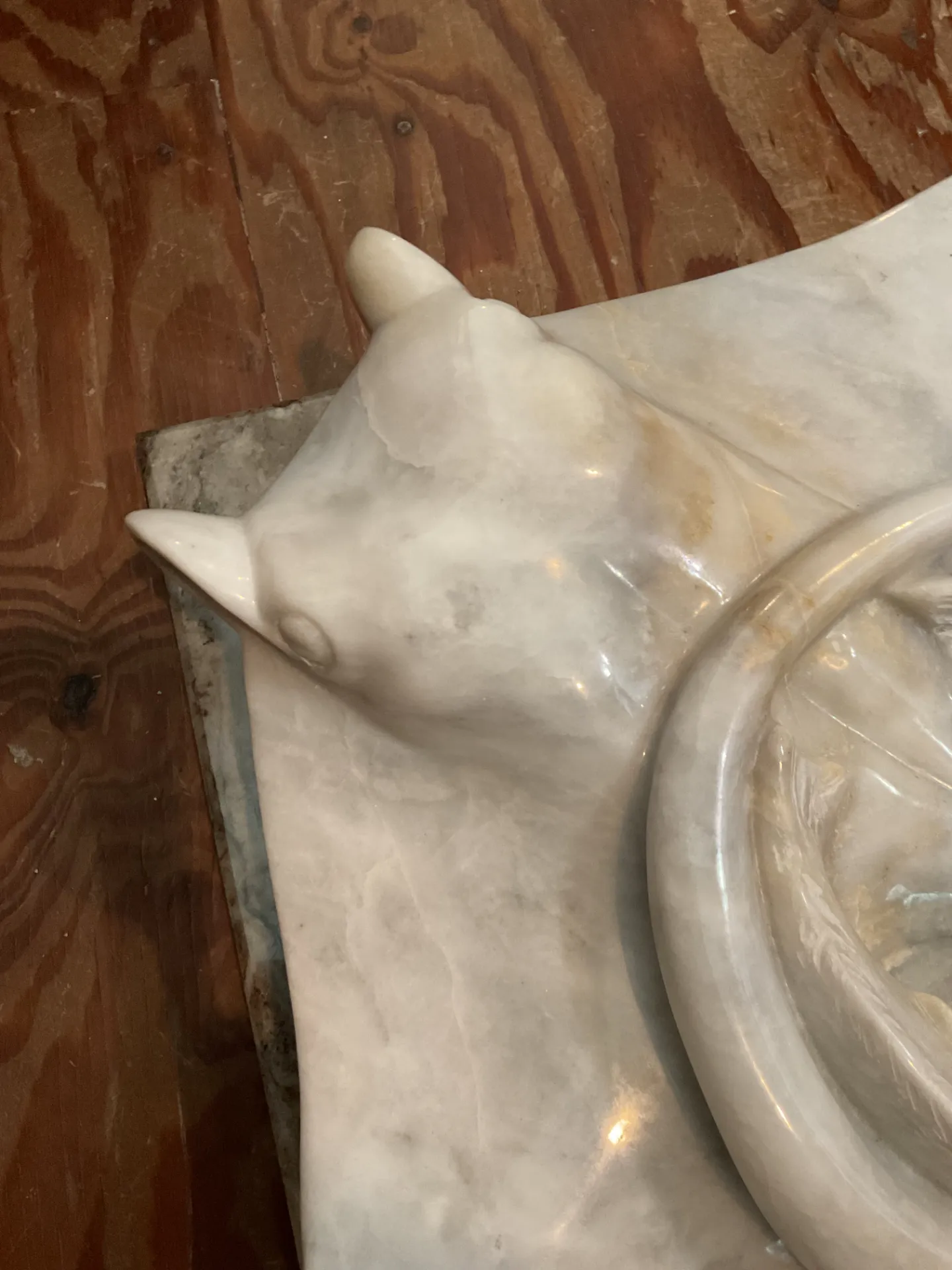 Vintage Carrera Marble Stingray Sculpture — additional photo 8