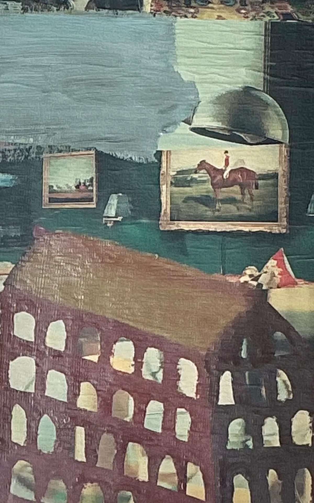 Vintage Framed Mixed Media Artwork on Paper — additional photo 4