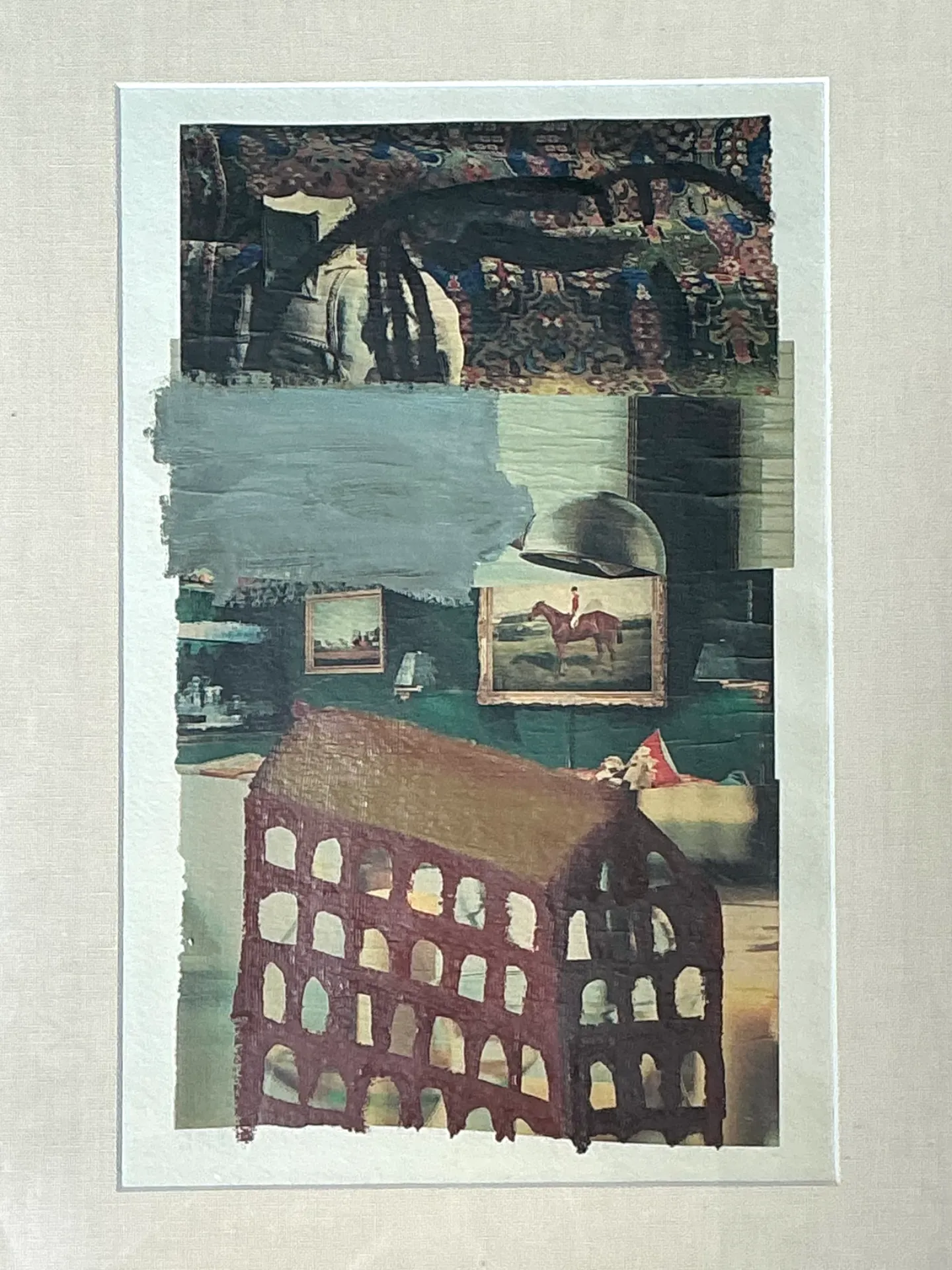 Vintage Framed Mixed Media Artwork on Paper — additional photo 6