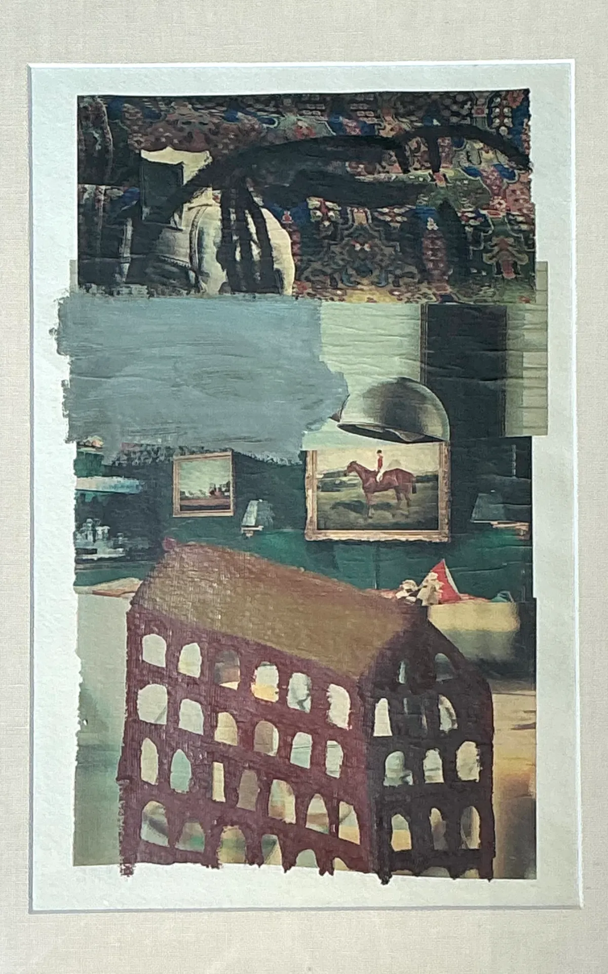 Vintage Framed Mixed Media Artwork on Paper — additional photo 6