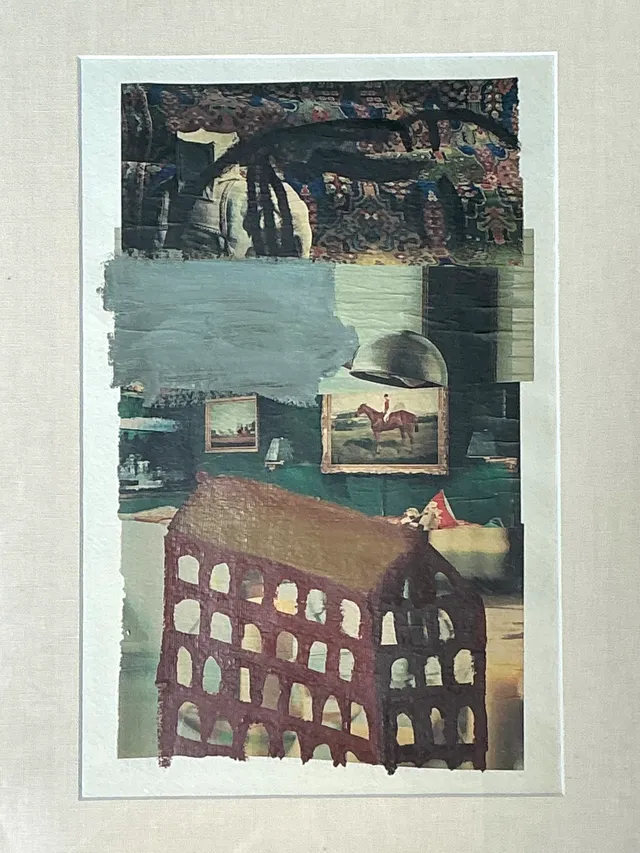 Vintage Framed Mixed Media Artwork on Paper — additional photo 6