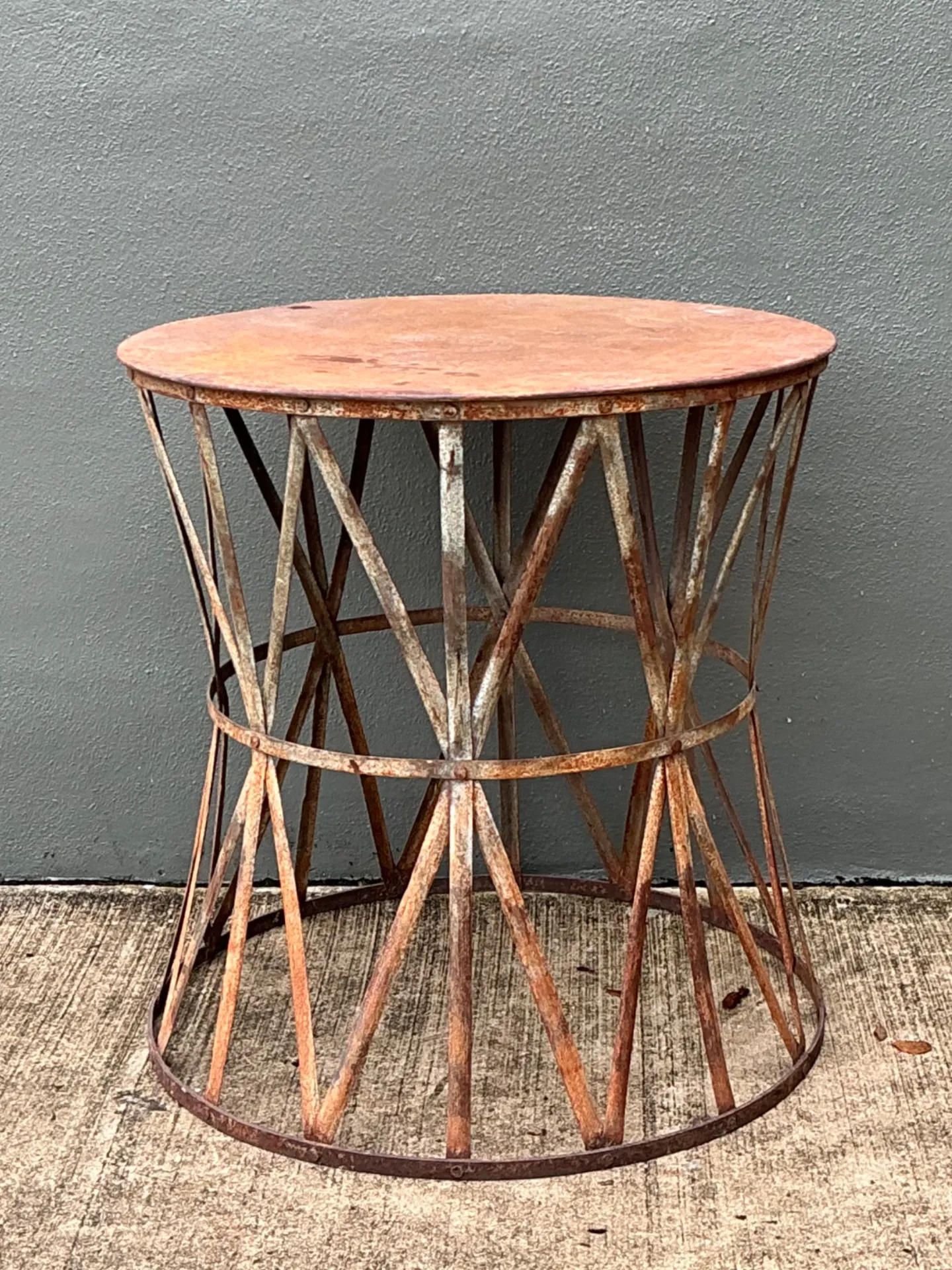 Vintage Patinated Metal Table Pedestal — additional photo 2