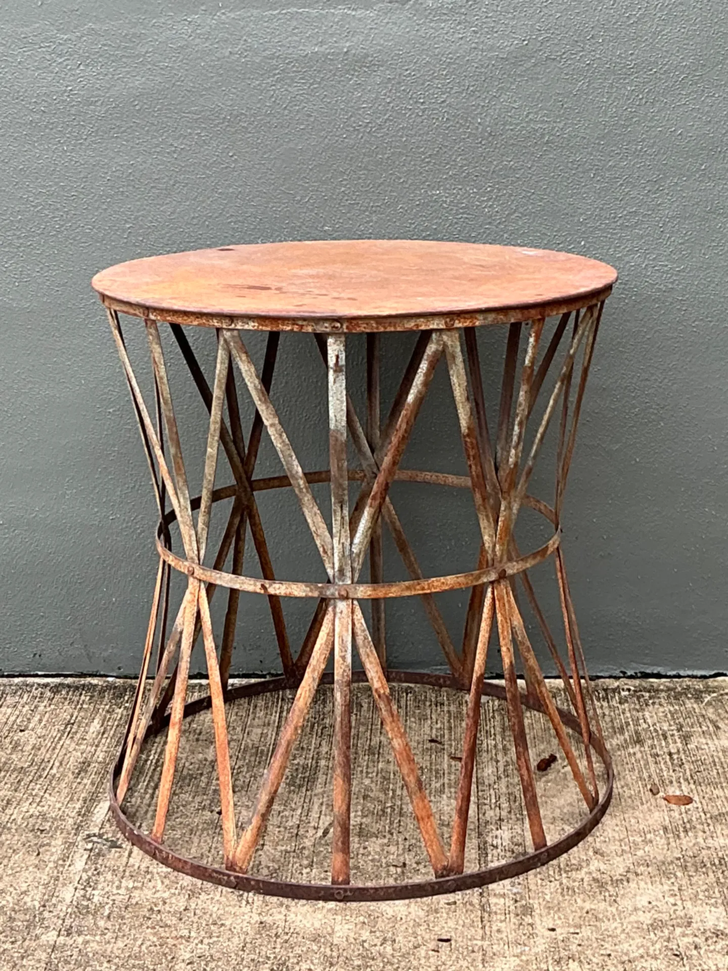 Vintage Patinated Metal Table Pedestal — additional photo 1