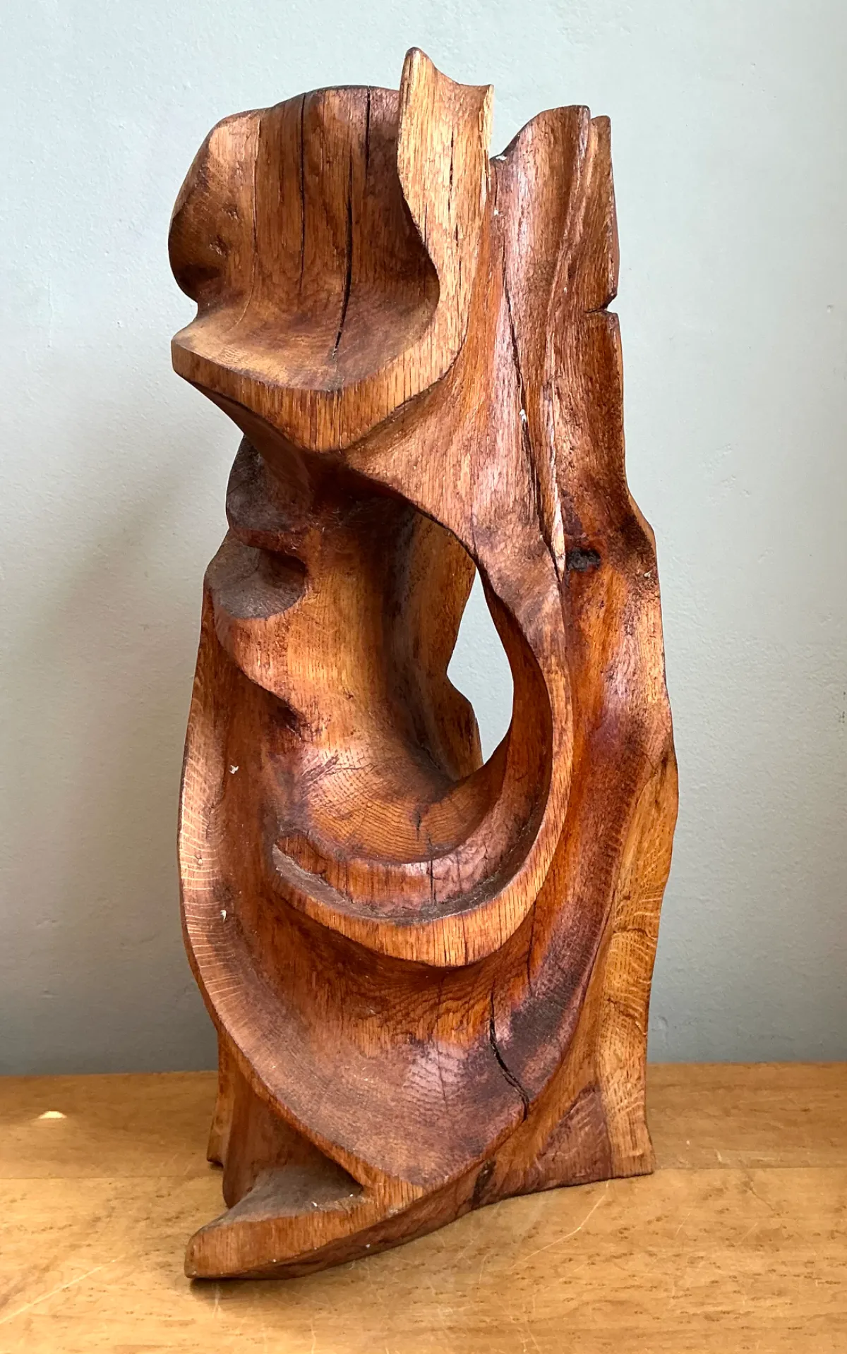 Vintage Abstract Carved Wood Sculpture — additional photo 7