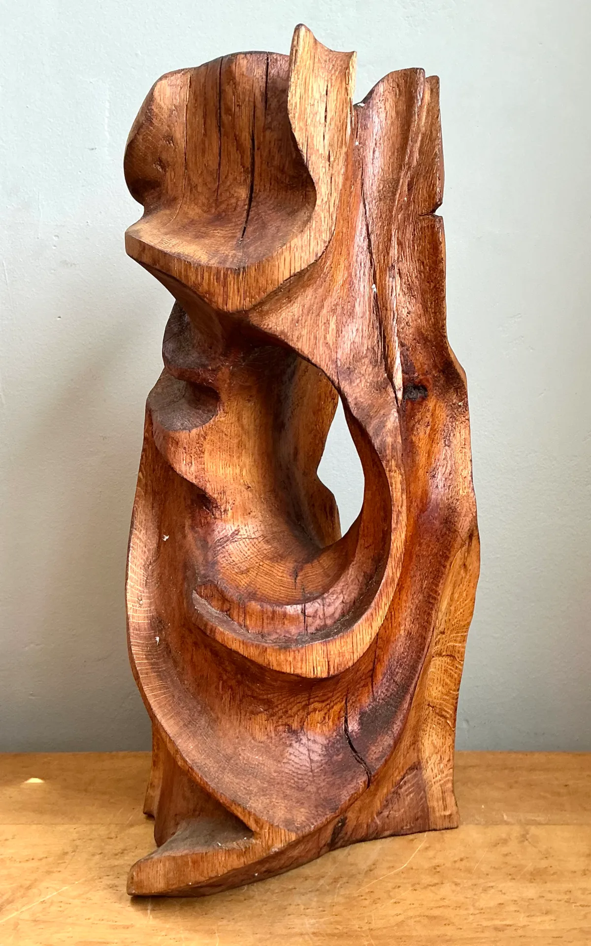 Vintage Abstract Carved Wood Sculpture — additional photo 5