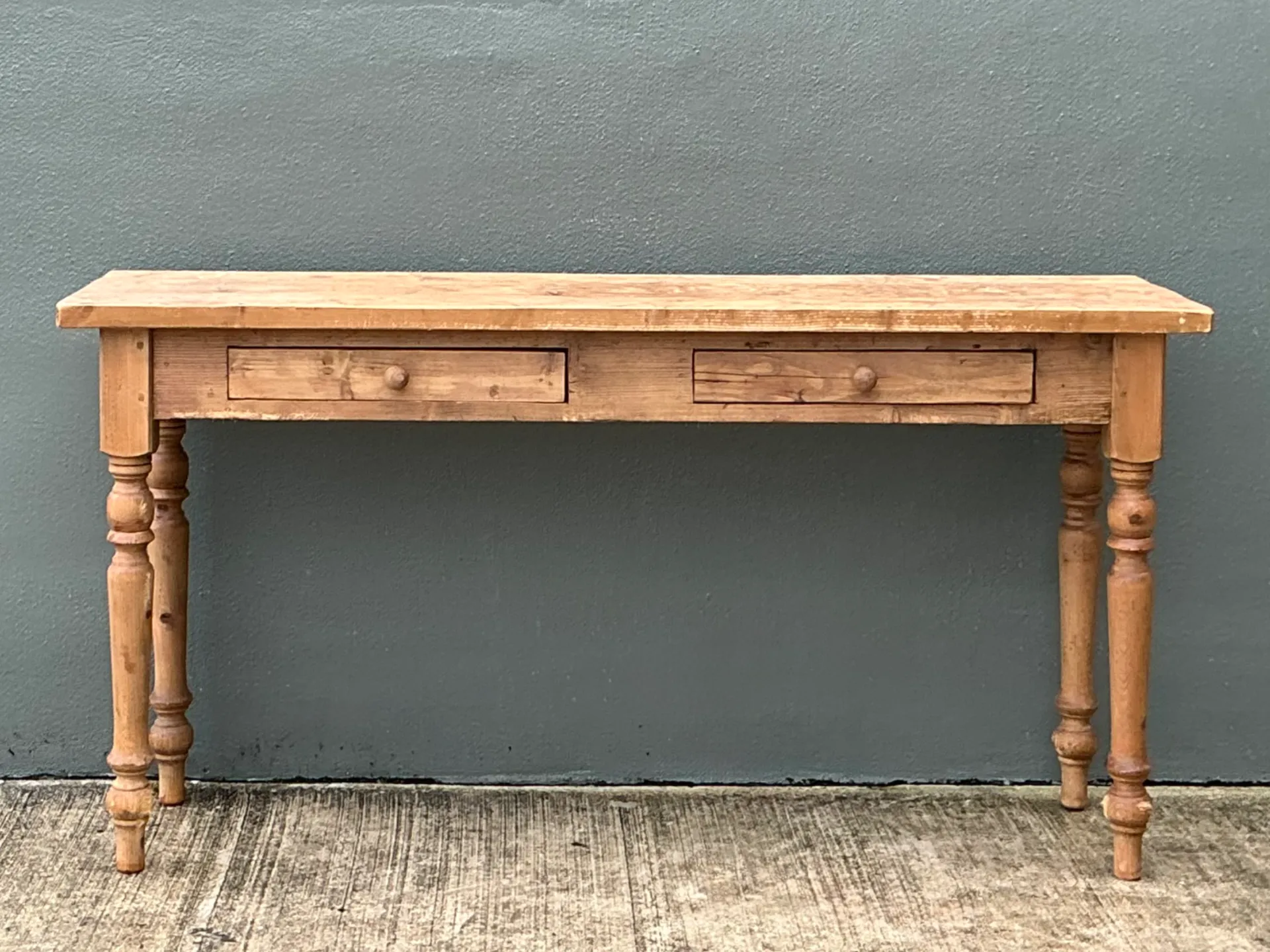 Vintage Rustic Pine Console Table — additional photo 2