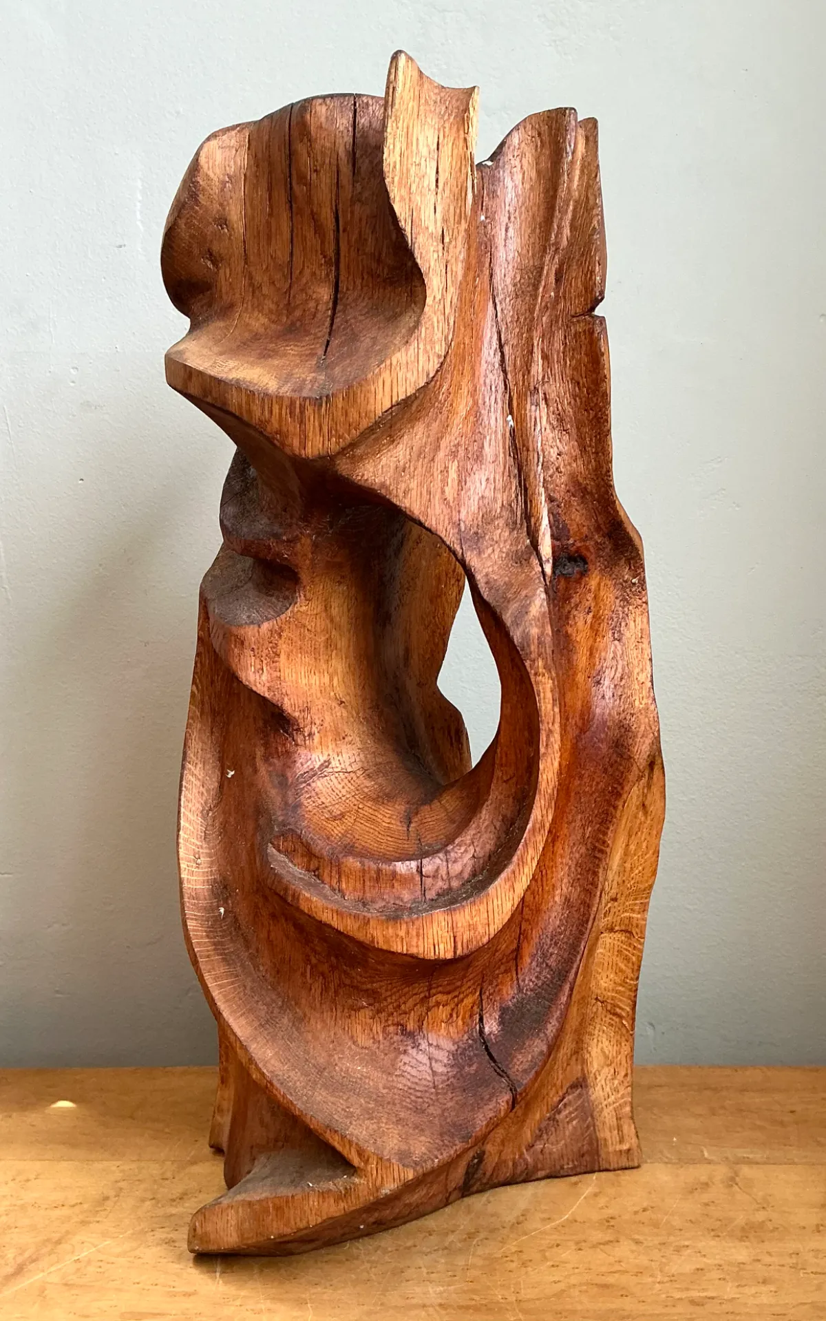 Vintage Abstract Carved Wood Sculpture — additional photo 8