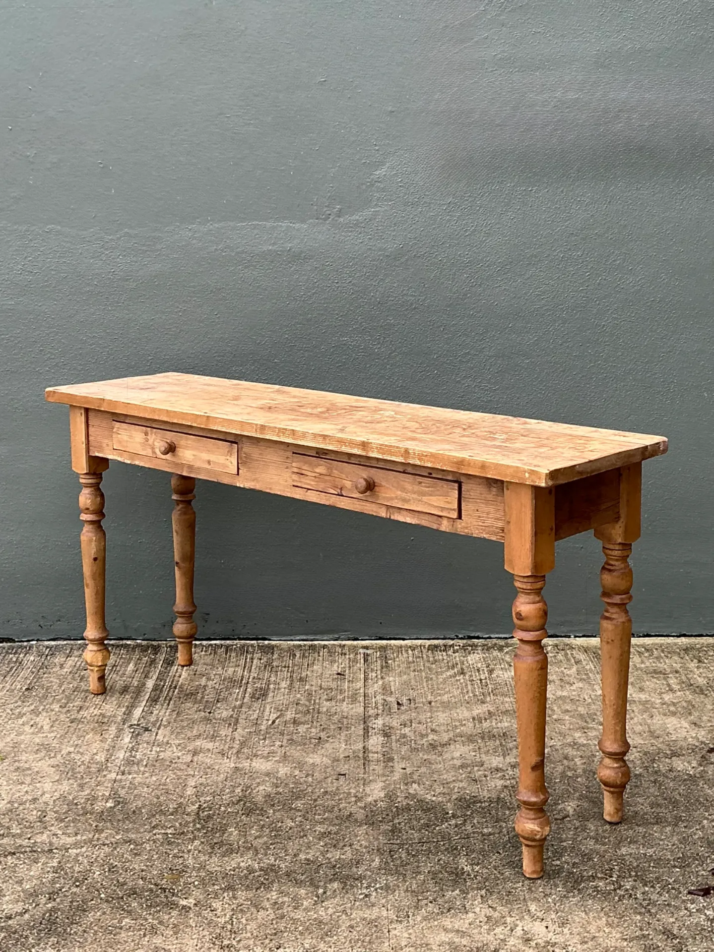 Vintage Rustic Pine Console Table — additional photo 5