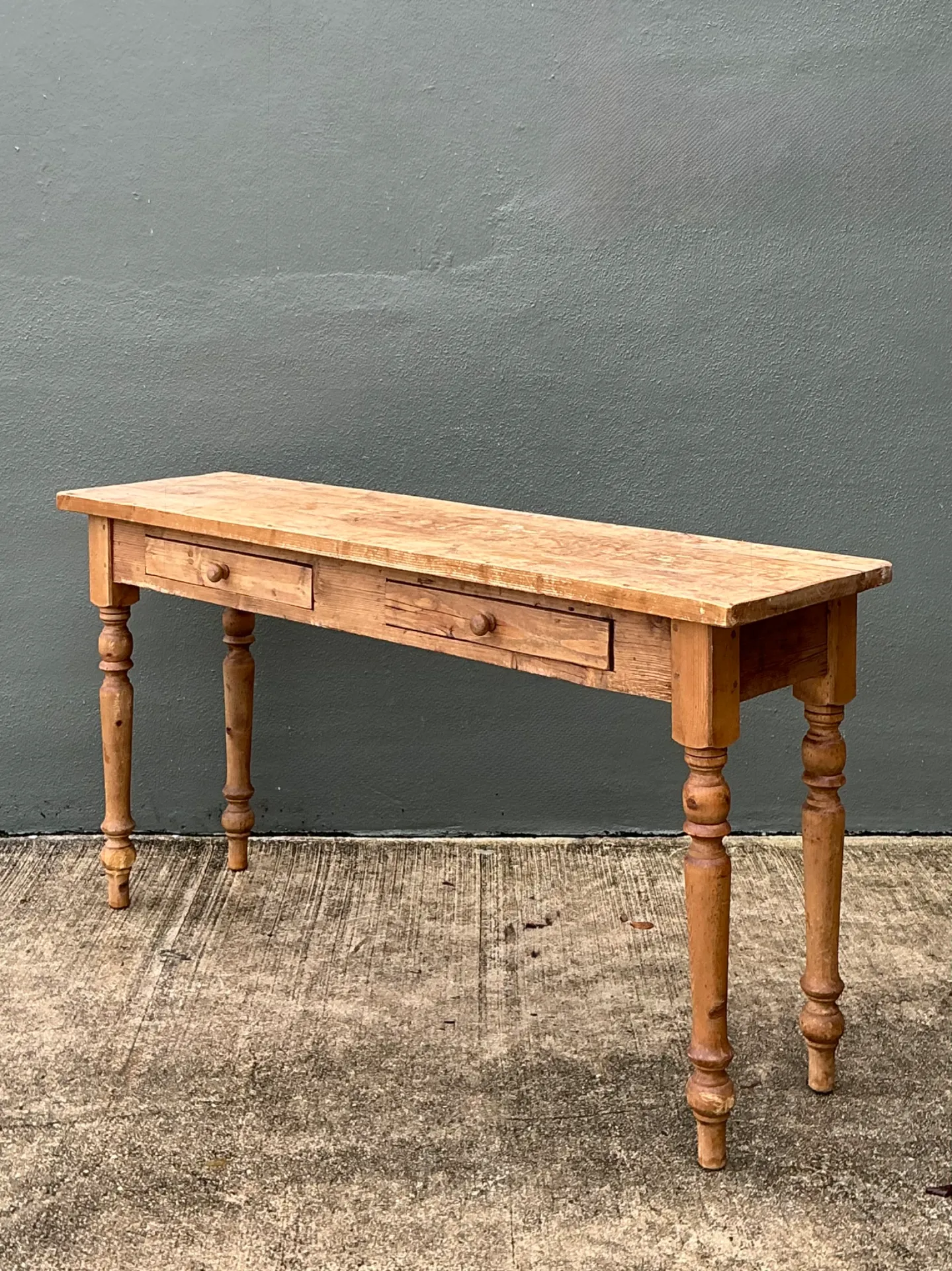 Vintage Rustic Pine Console Table — additional photo 7