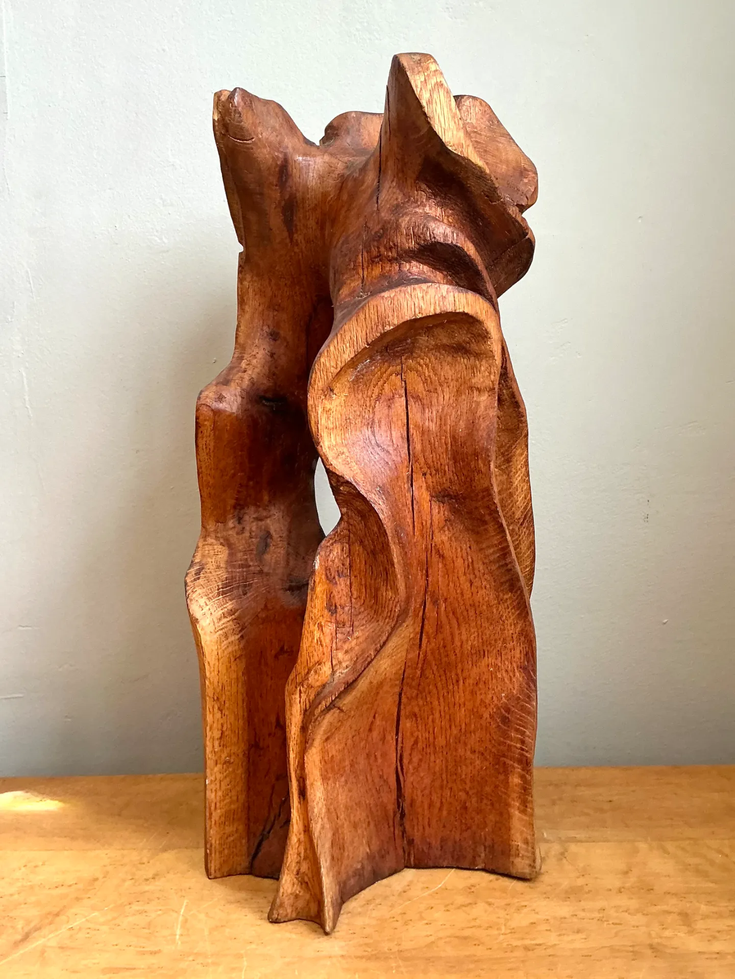 Vintage Abstract Carved Wood Sculpture — additional photo 4