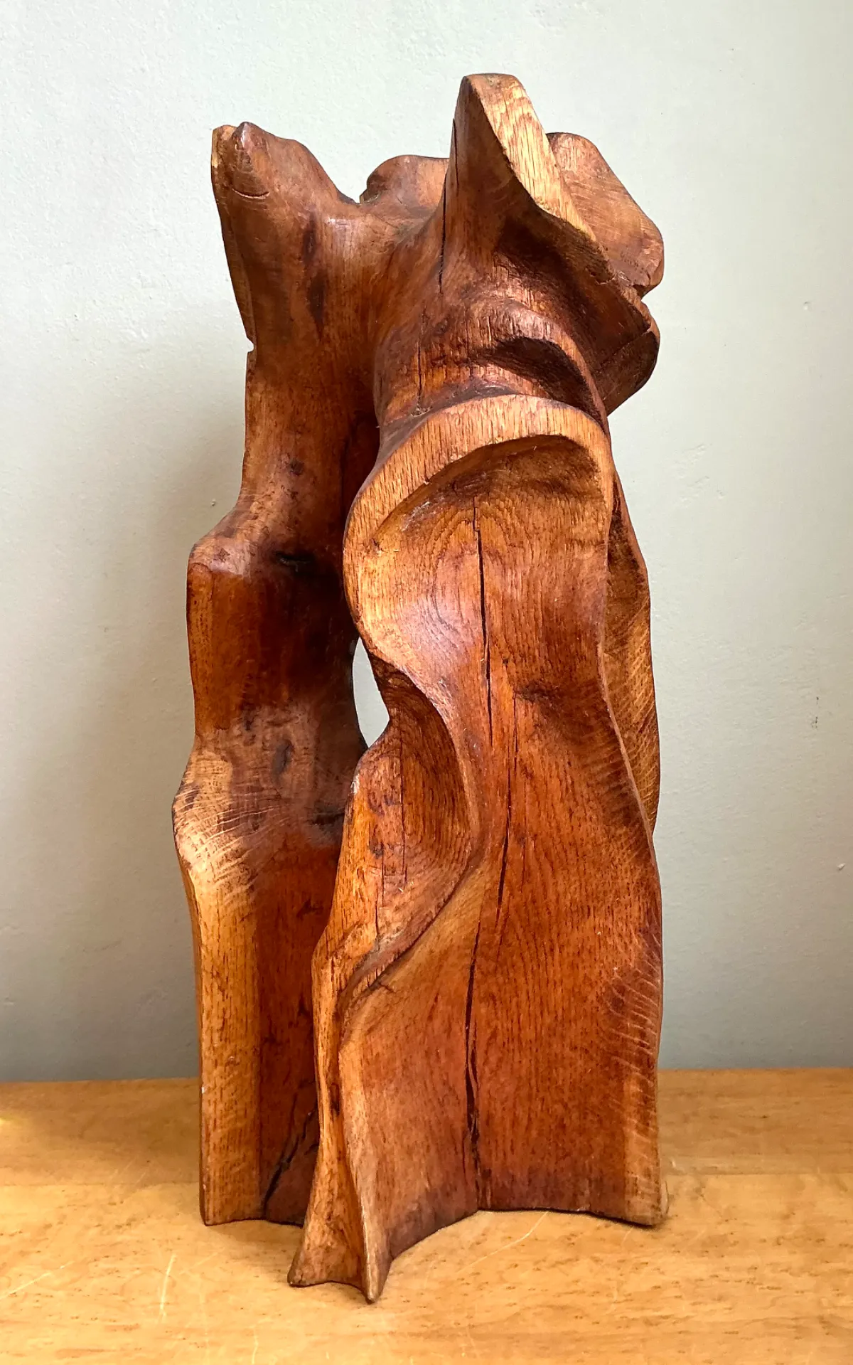 Vintage Abstract Carved Wood Sculpture — additional photo 4