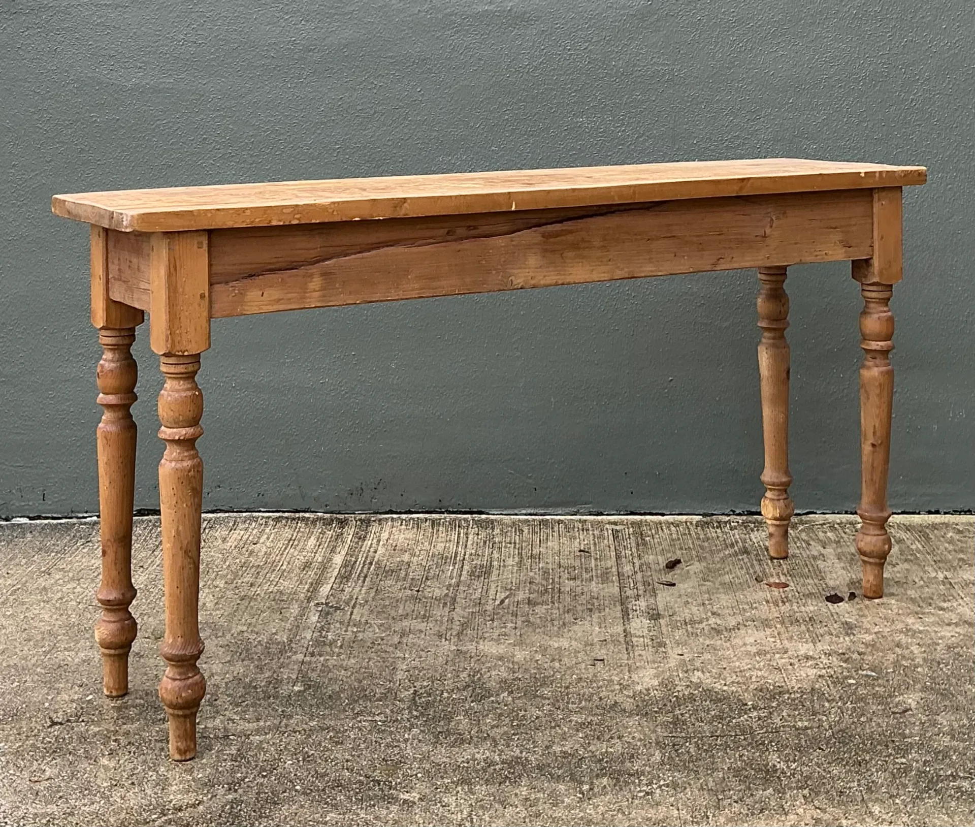 Vintage Rustic Pine Console Table — additional photo 3