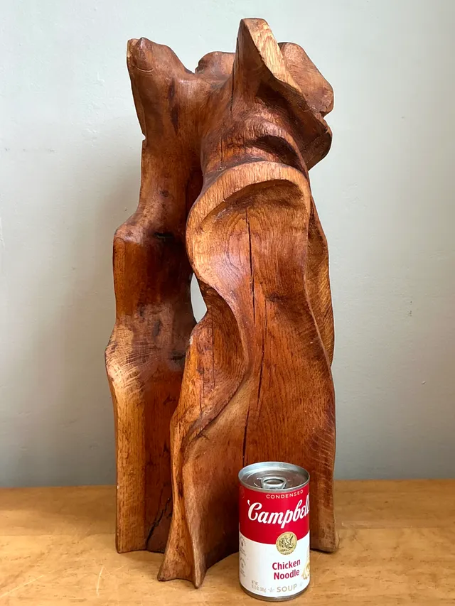Vintage Abstract Carved Wood Sculpture — additional photo 6