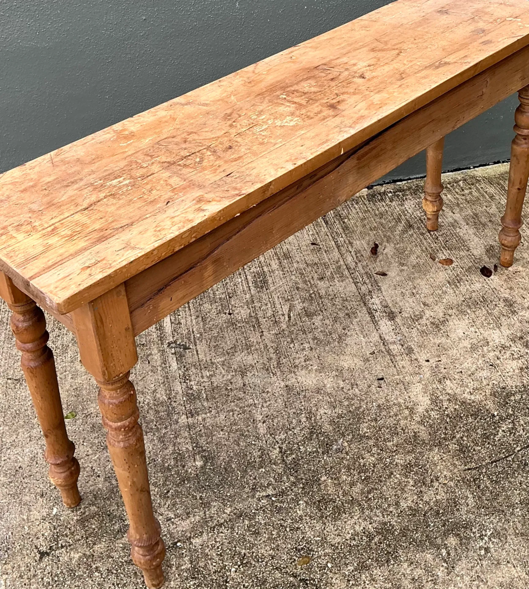 Vintage Rustic Pine Console Table — additional photo 1