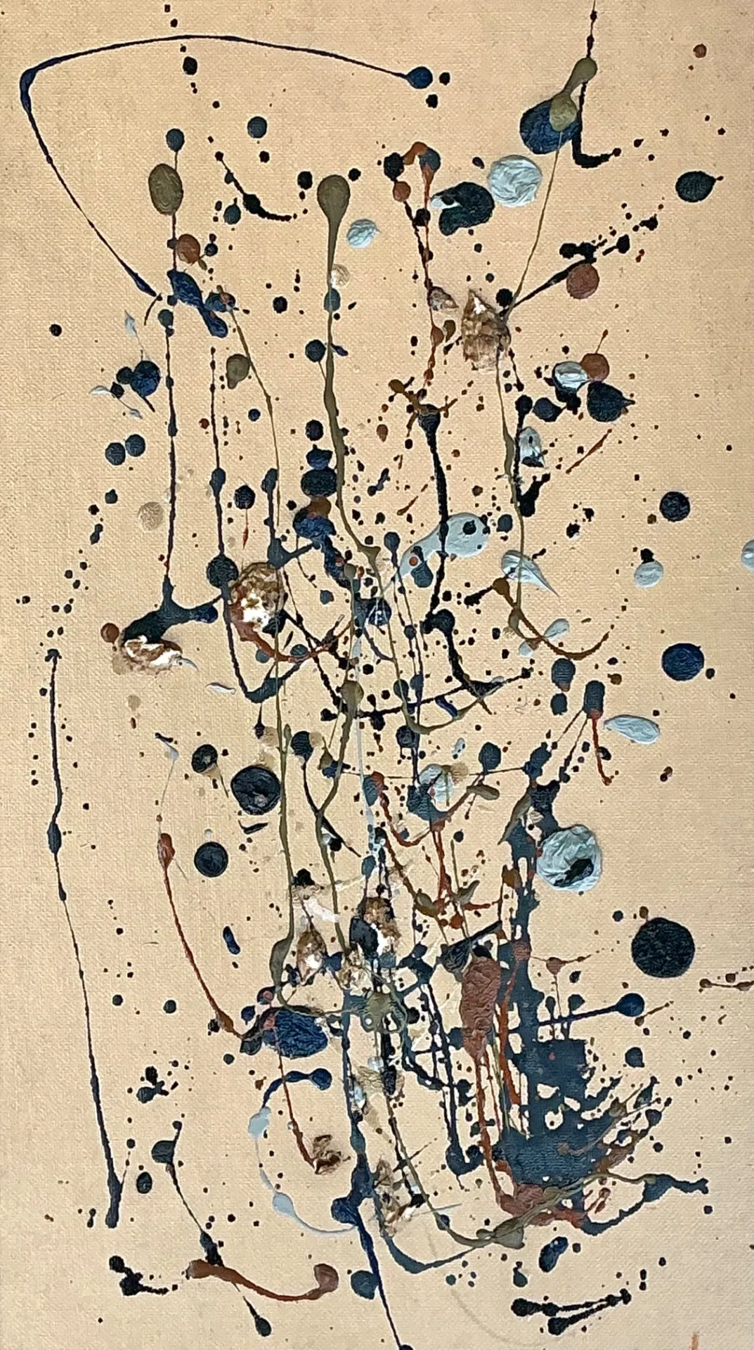 Vintage Abstract Drip Painting in Frame — additional photo 4