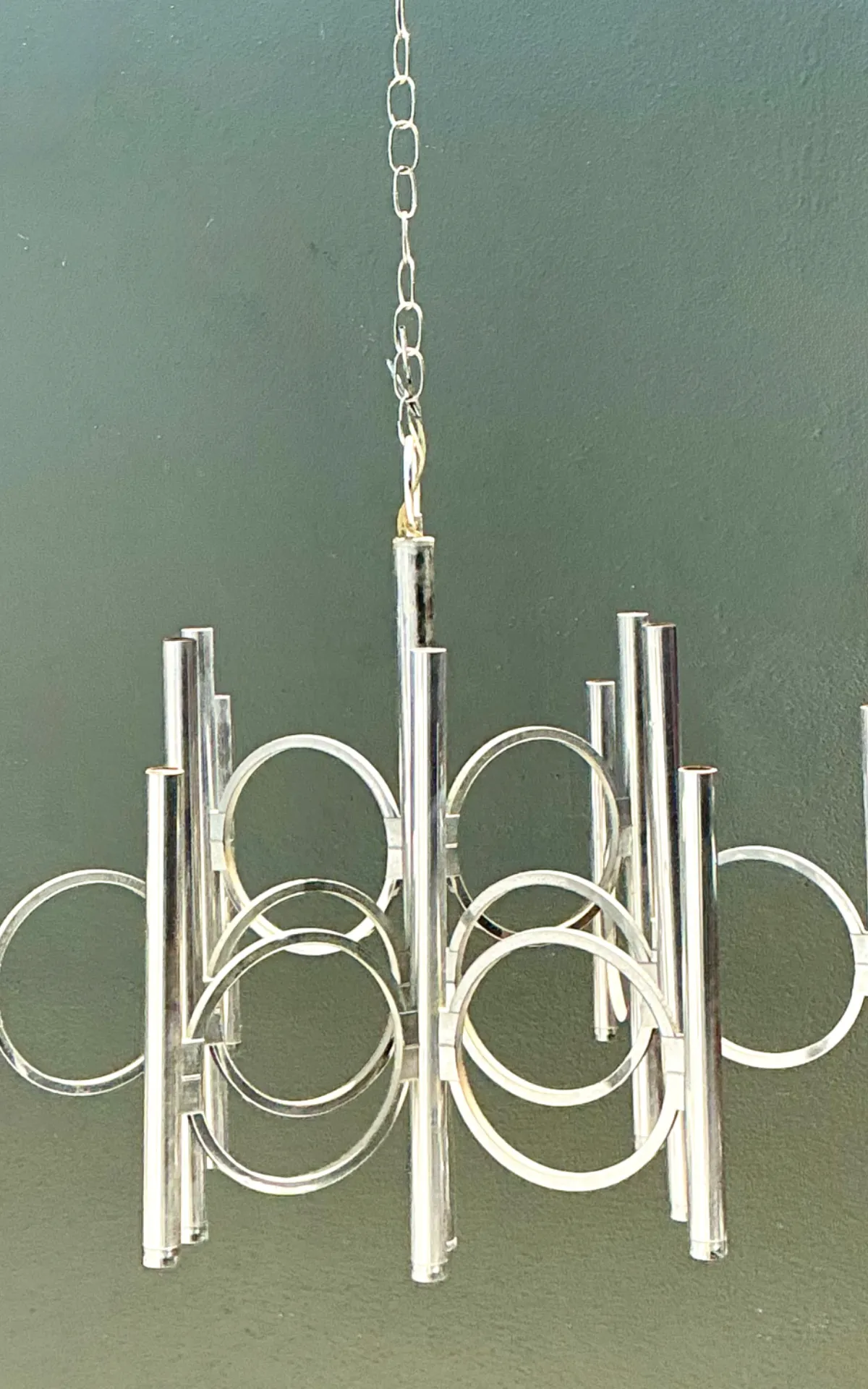 Vintage Scolari For Lightolier Chrome Chandelier — additional photo 1