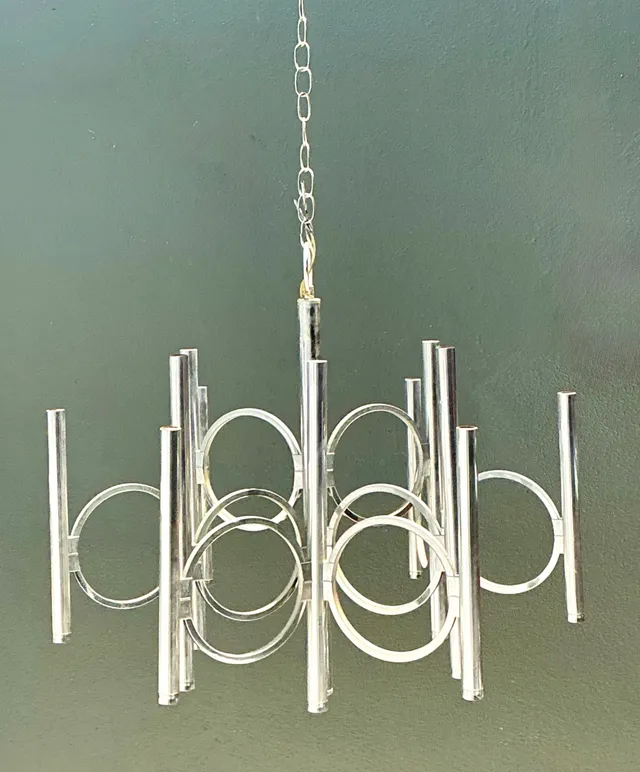 Vintage Scolari For Lightolier Chrome Chandelier — additional photo 1