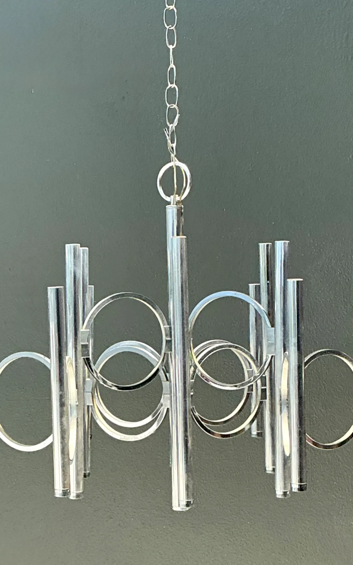 Vintage Scolari For Lightolier Chrome Chandelier — additional photo 3