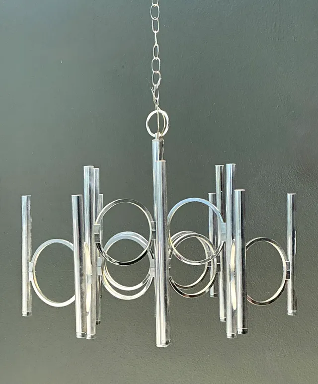 Vintage Scolari For Lightolier Chrome Chandelier — additional photo 3