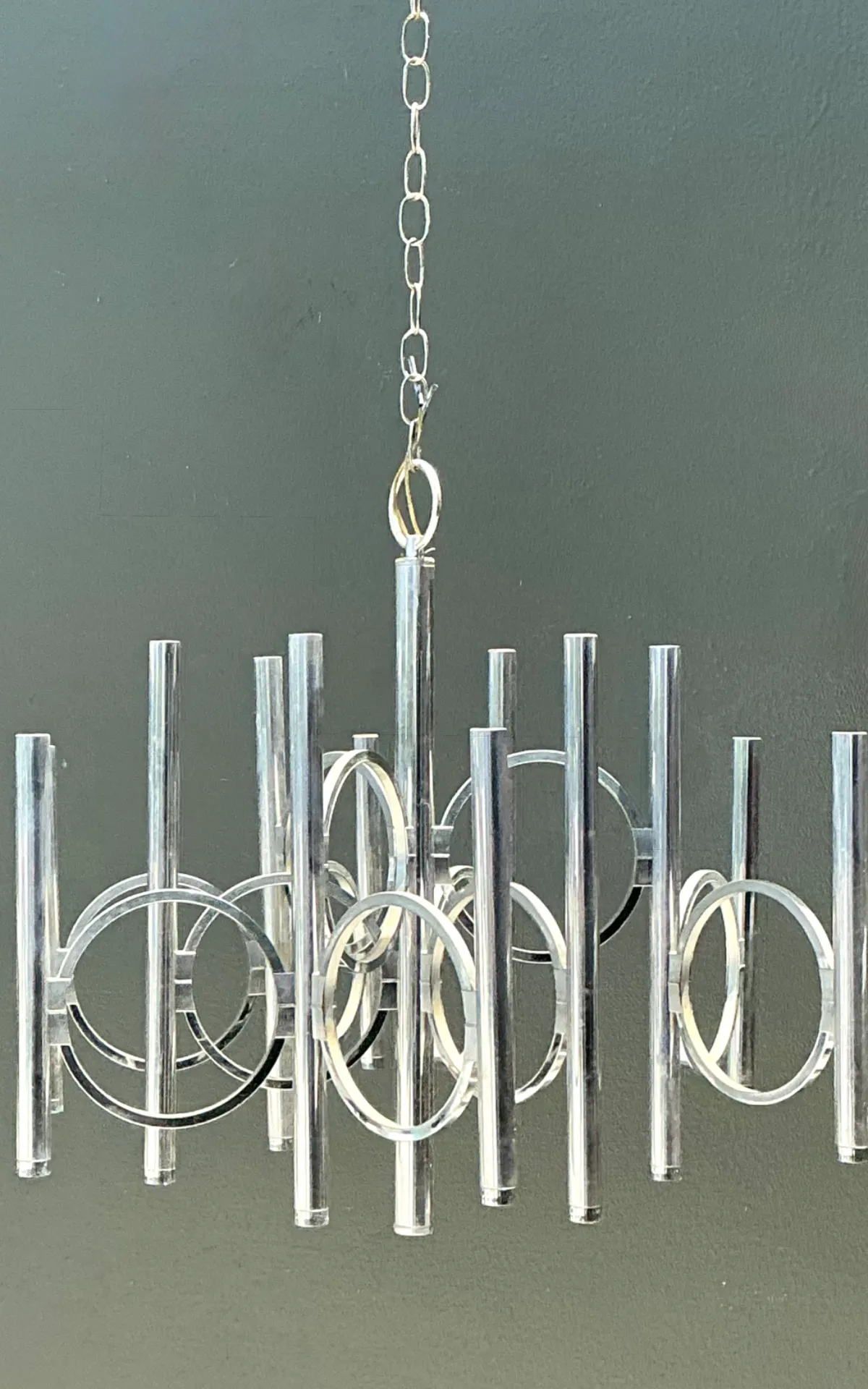 Vintage Scolari For Lightolier Chrome Chandelier — additional photo 5