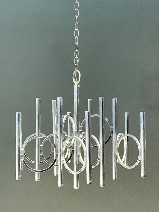 Vintage Scolari For Lightolier Chrome Chandelier — additional photo 5
