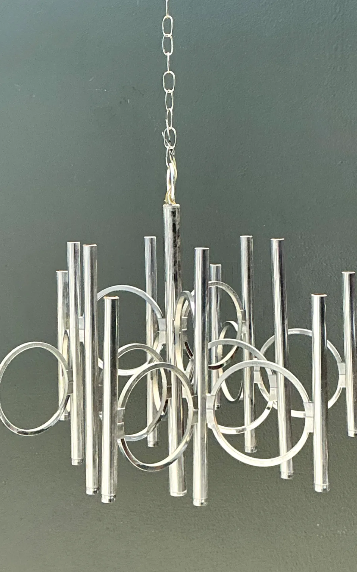 Vintage Scolari For Lightolier Chrome Chandelier — additional photo 6