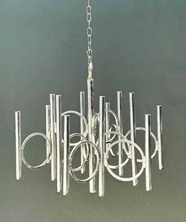Vintage Scolari For Lightolier Chrome Chandelier — additional photo 6