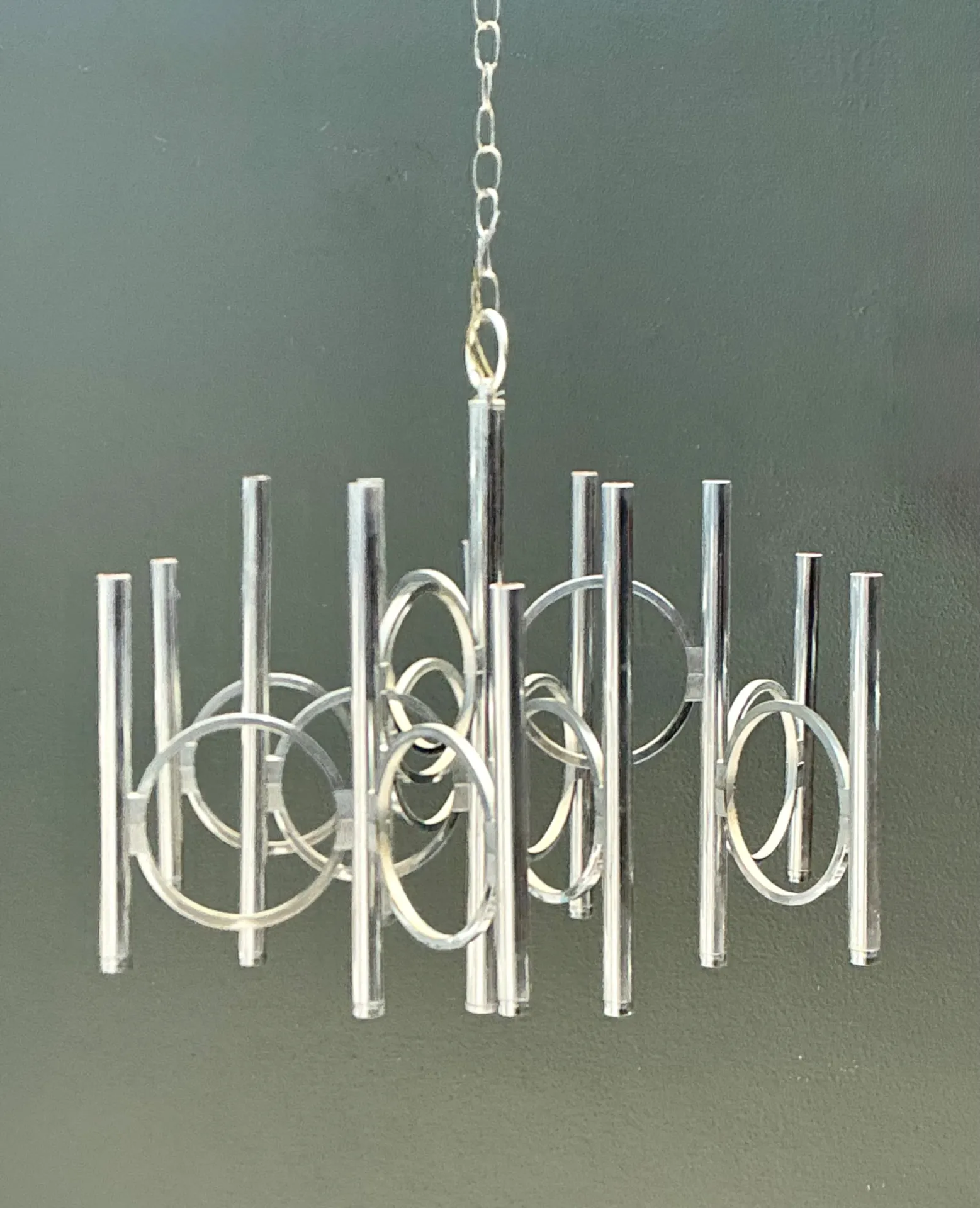 Vintage Scolari For Lightolier Chrome Chandelier — additional photo 7
