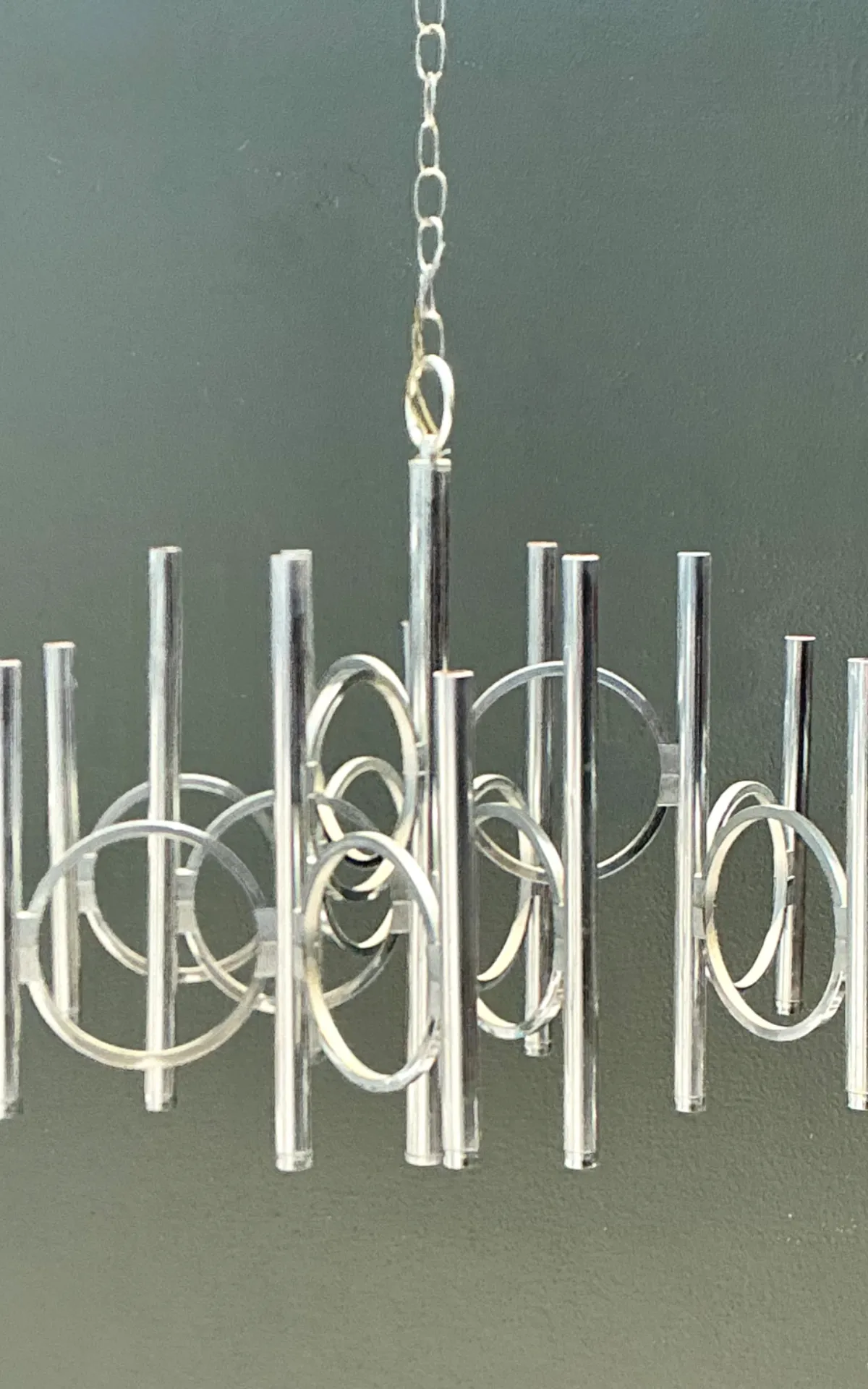 Vintage Scolari For Lightolier Chrome Chandelier — additional photo 7