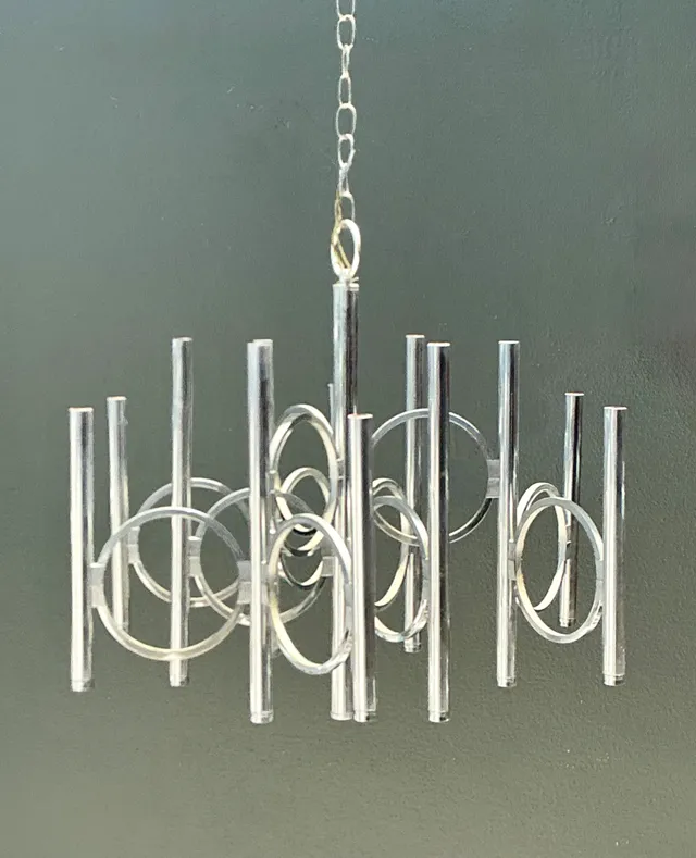 Vintage Scolari For Lightolier Chrome Chandelier — additional photo 7