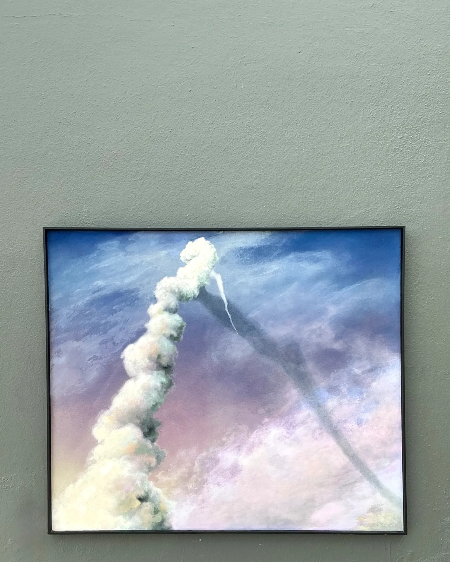 Vintage 1988 Challenger Smoke Plume Original Oil On Canvas — additional photo 5