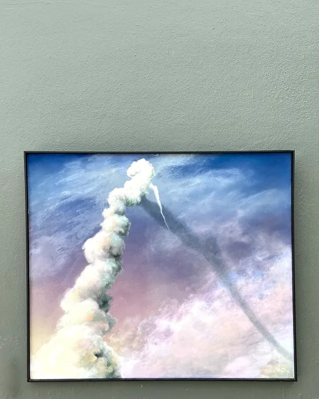 Vintage 1988 Challenger Smoke Plume Original Oil On Canvas — additional photo 7