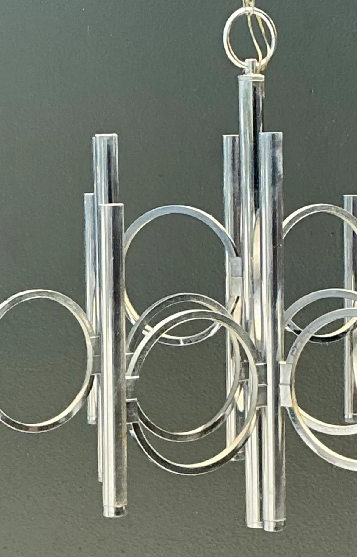 Vintage Scolari For Lightolier Chrome Chandelier — additional photo 2