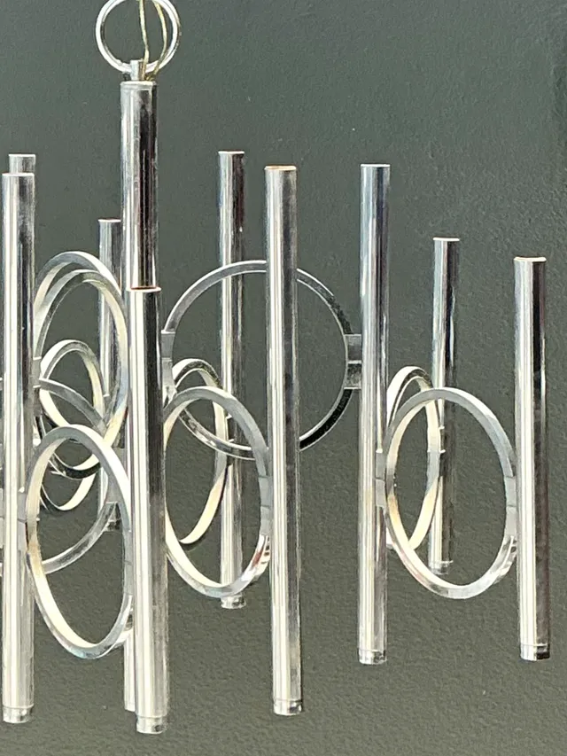 Vintage Scolari For Lightolier Chrome Chandelier — additional photo 4